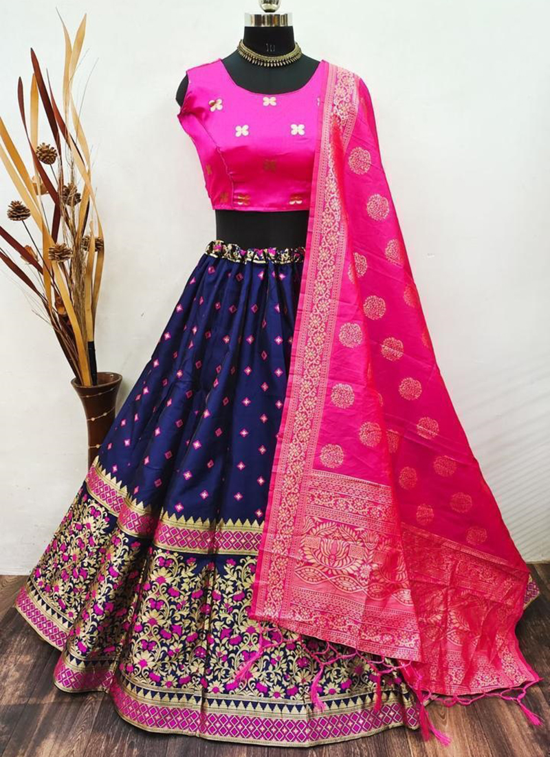 Lehenga in green blue pink color comb. | Bollywood lehenga, Lehenga choli  online, Designer lehenga choli