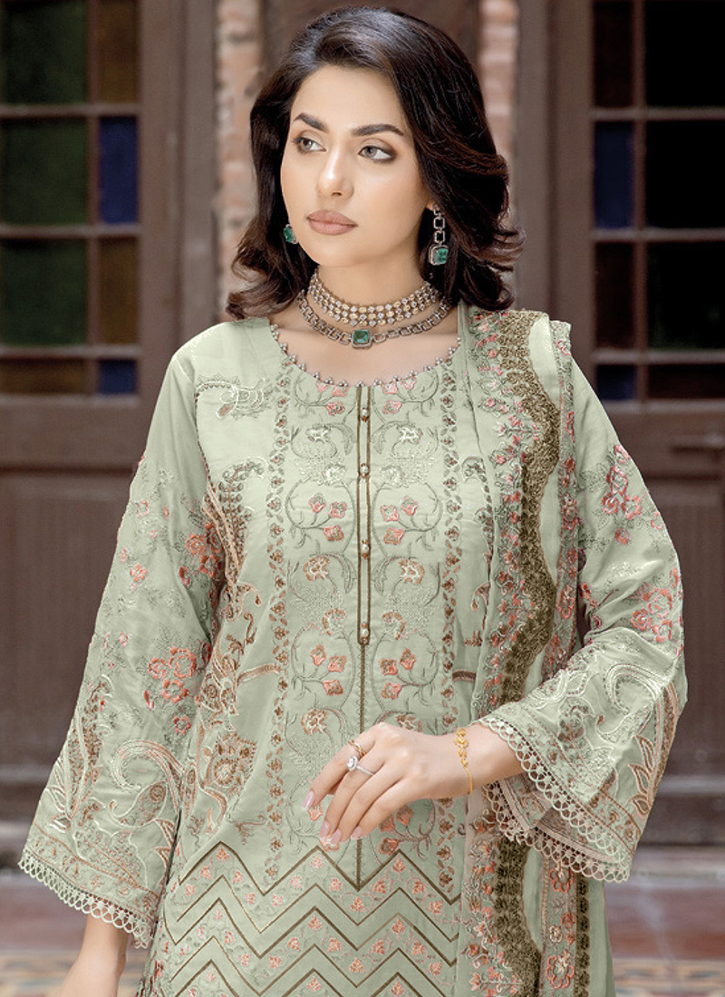 Best light green pakistani dress Hotsell