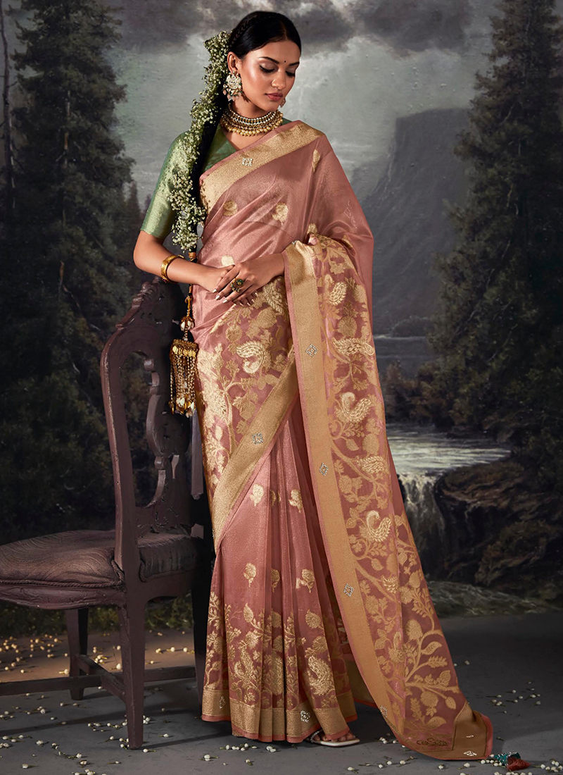 Red Banarasi Katan handwoven silk saree partywear wedding bridal | eBay