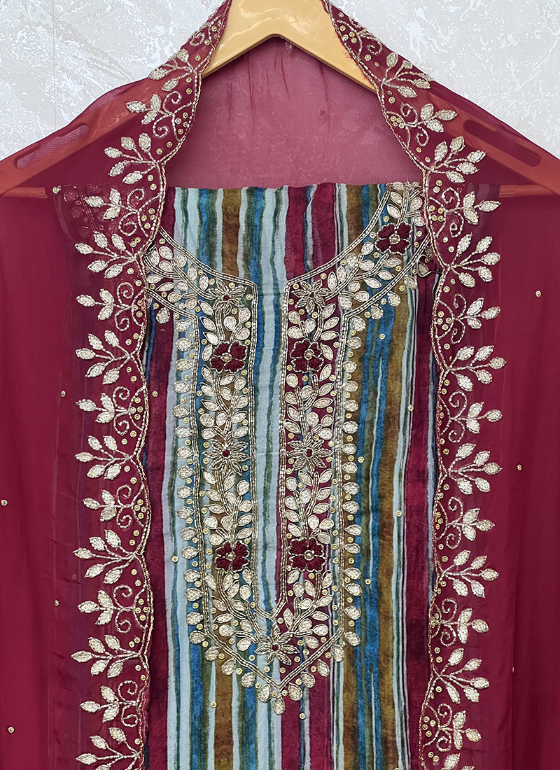 Indian Salwar Kameez Loose Unstitch Dress Material Velvet Punjabi suit |  eBay
