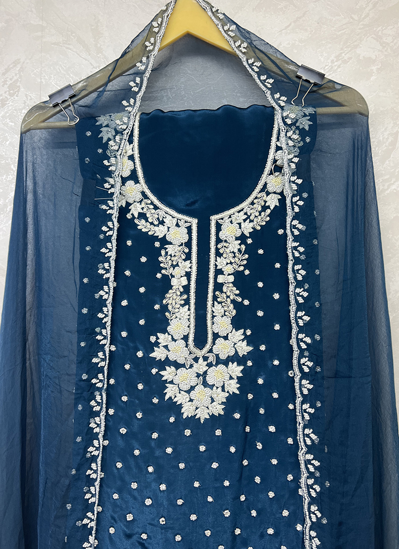 Fancy Silk Hand Work New Designer Diwali Special Punjabi Dress Materials  Collection Catalog