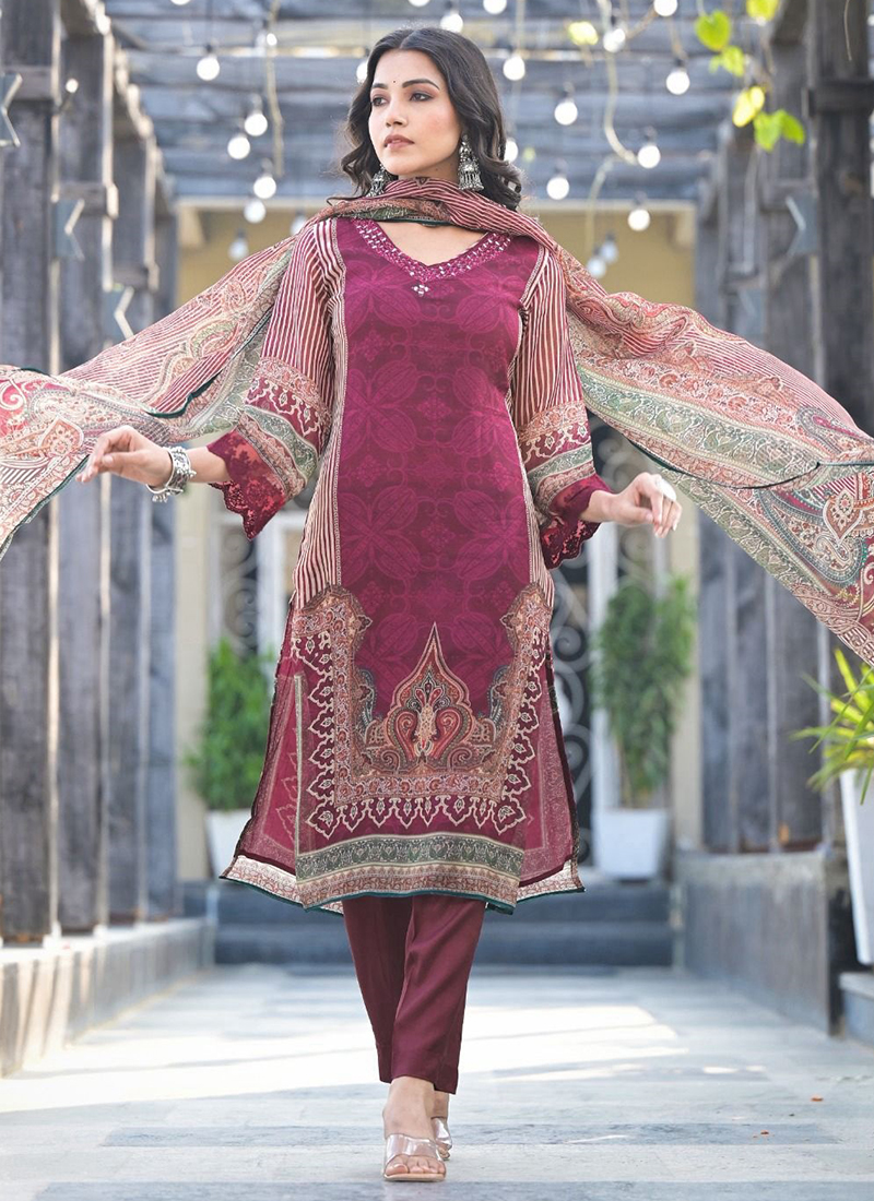Ziaaz Designs Bliss 2 Muslin Cotton Embroidery Designer Suits Wholesaler  Surat