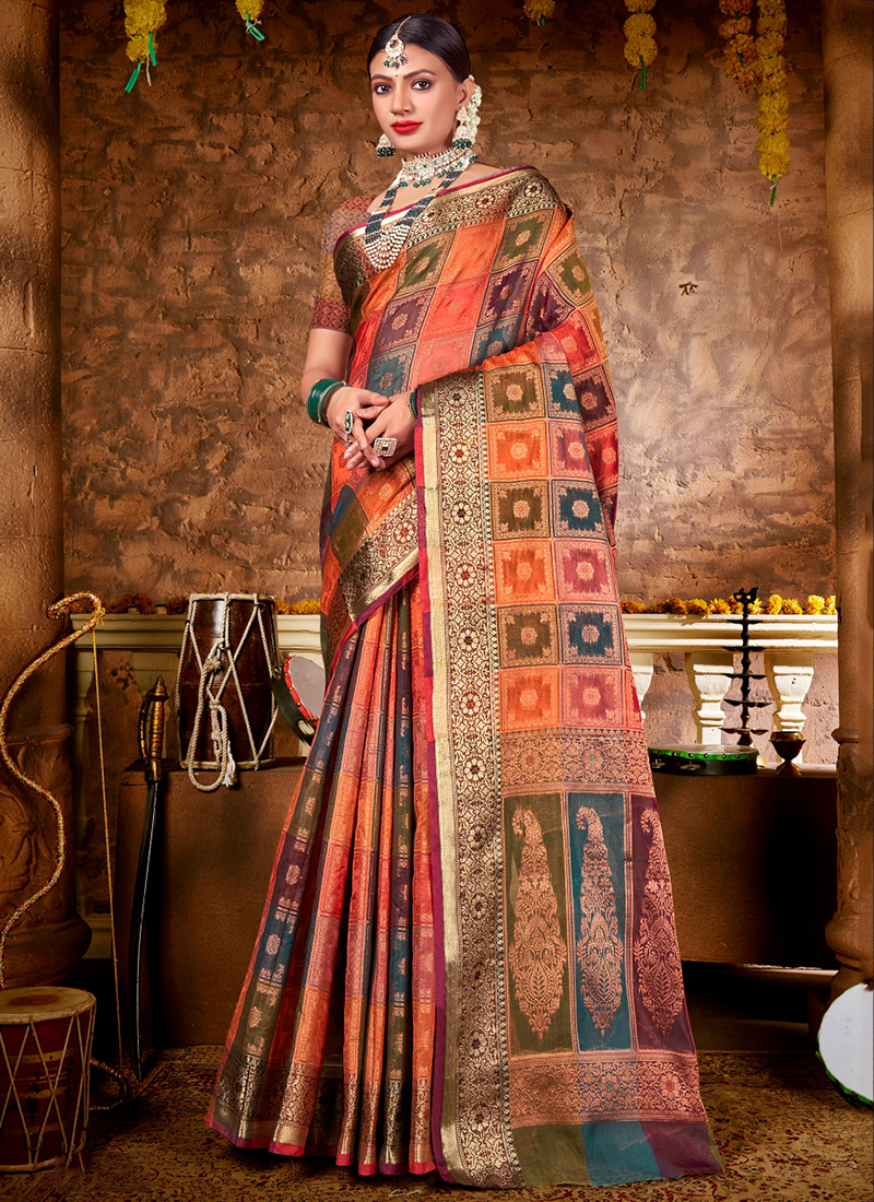 Designer Bollywood Style Multicolor Georgette saree Sabyasachi inspire –  Dealbazaarsonline.com