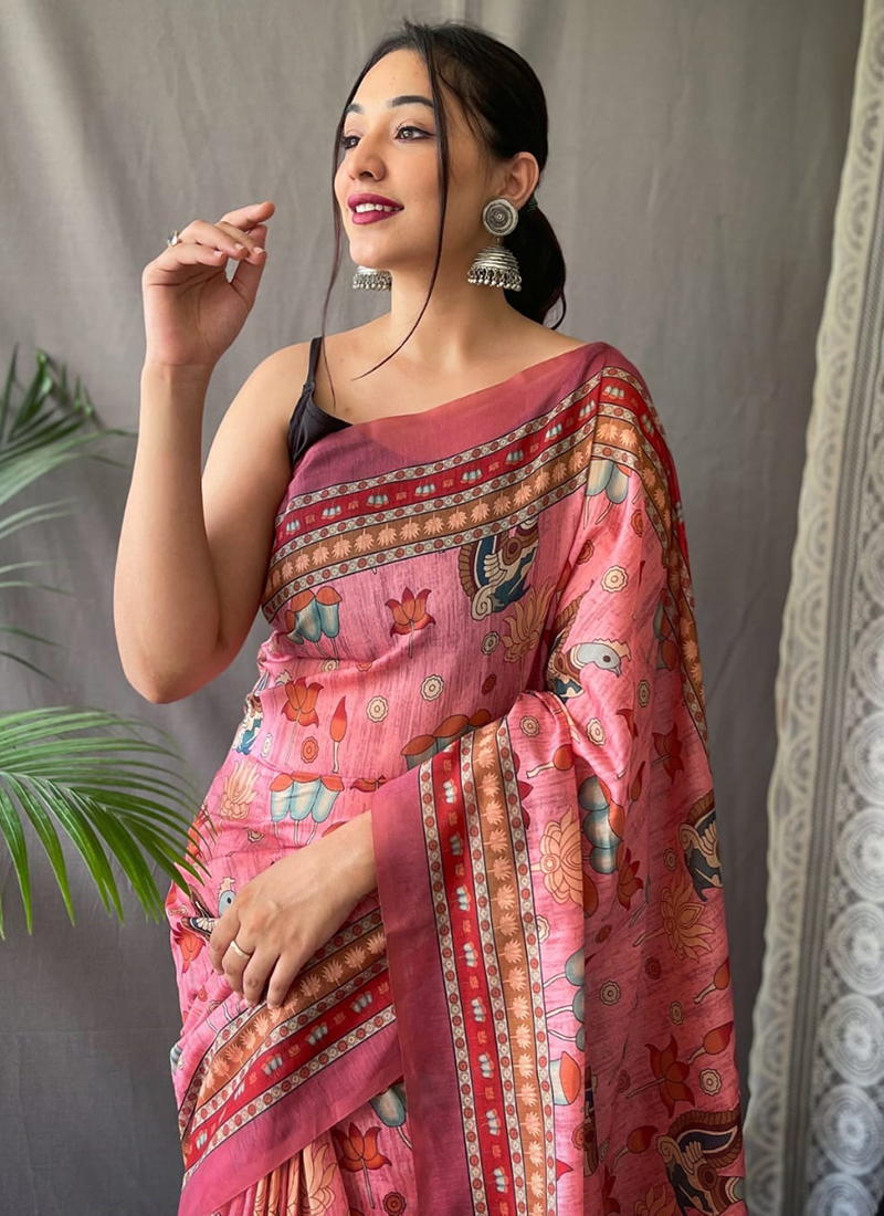 Party Wear Pink Digital Printed Malai Cotton Saree KADAMBARI 2%20(2)