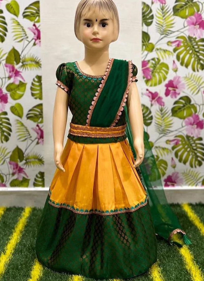 Kids Lehenga Choli Dupatta Indian Ethnic Baby Girls Kids Wedding Green  Skirt Lehenga Choli Blouse Dress Custom Made Lengha Chunni Girl Dress -  Etsy Norway