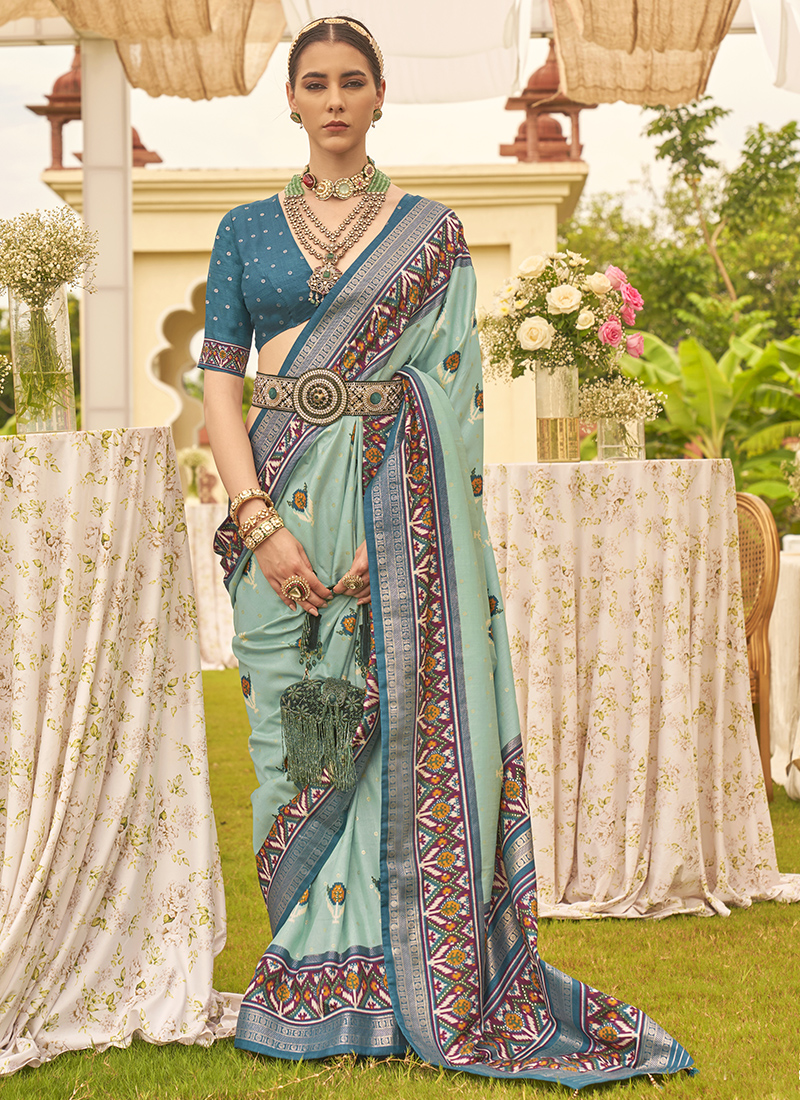 sea green wedding silk saree online