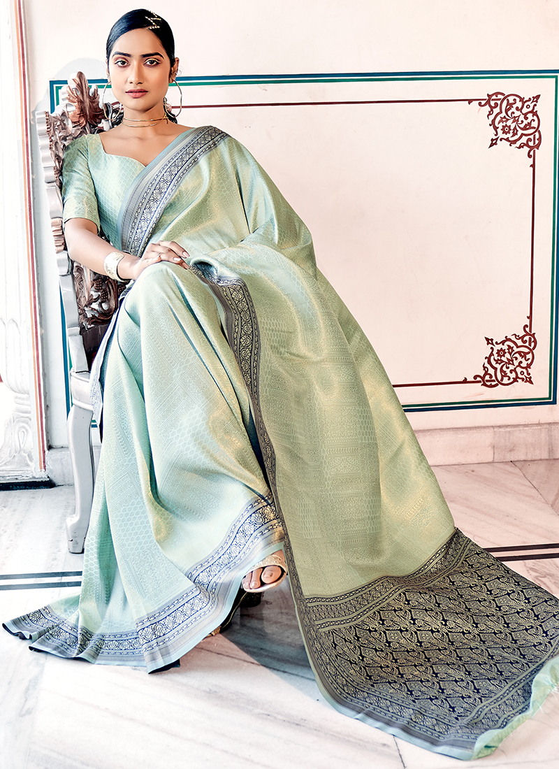 Kanjivaram party wear saree hotsell