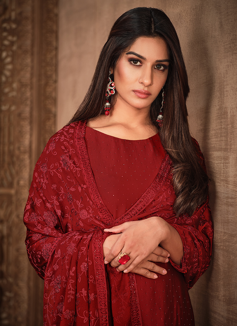 Pakistani Embroidered Red Sharara Set Designer Kurti Palazzo Pants Indian  Dress Sharara Suit Set Salwar Kameez Readymade Partywear - Etsy