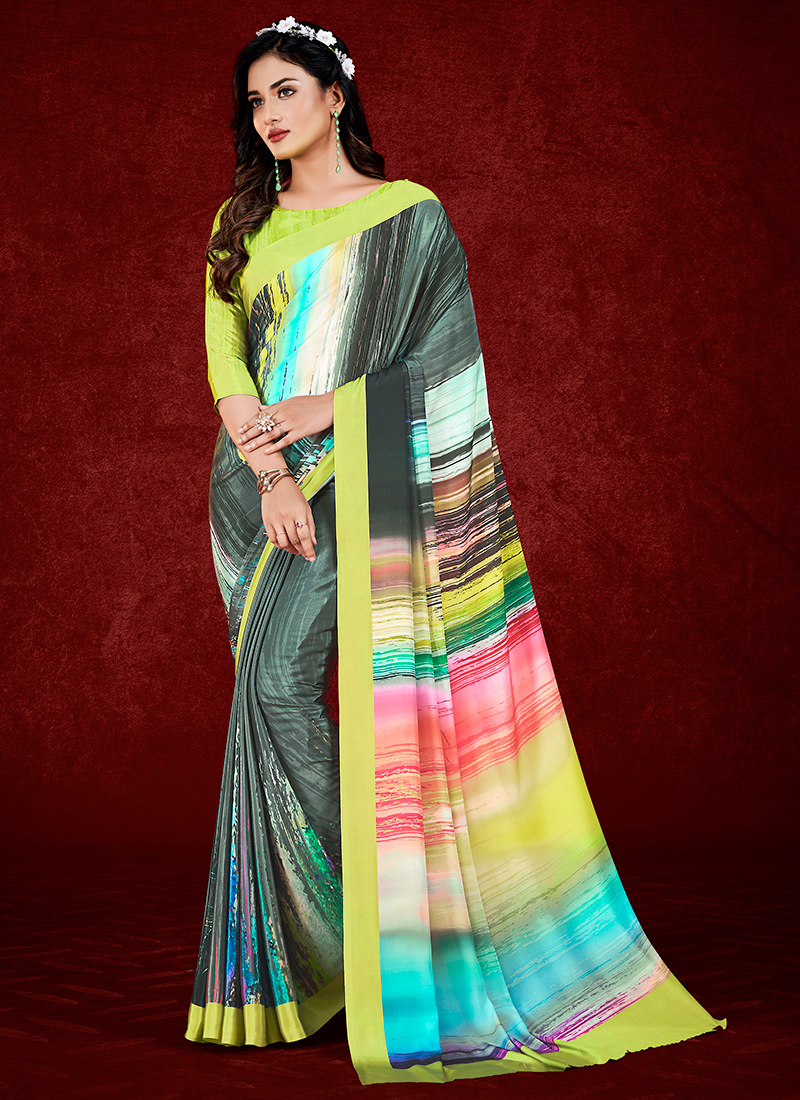 Espana Crape with Gorgeous Abstract Printed Wholesale Saree 12 pieces ...