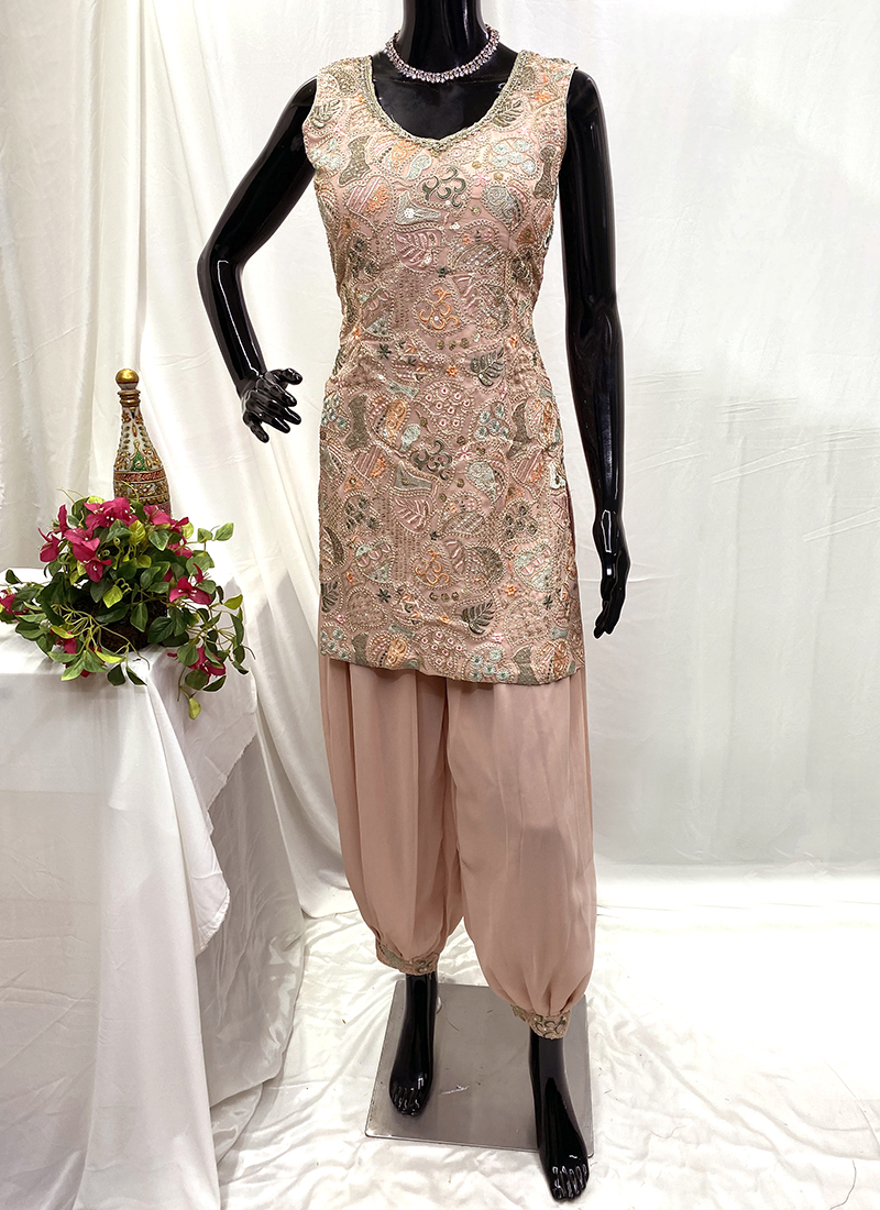 strapless open back dress Stowe Verdant Organza Hand Embroidered Dhoti Skirt 3XL main image 1