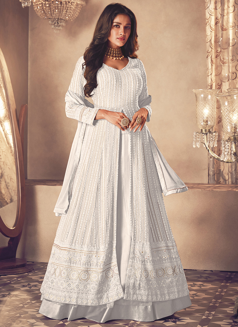 open lace back dress Party Wear Indo Western Lakhnawi Gown