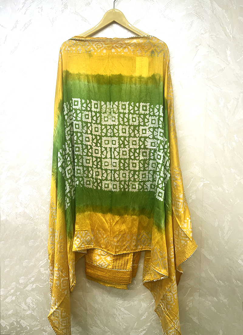 Buy patiala dress punjabi yellow sunshine real Mirror work /heavy  embroidery work /dress material at Amazon.in