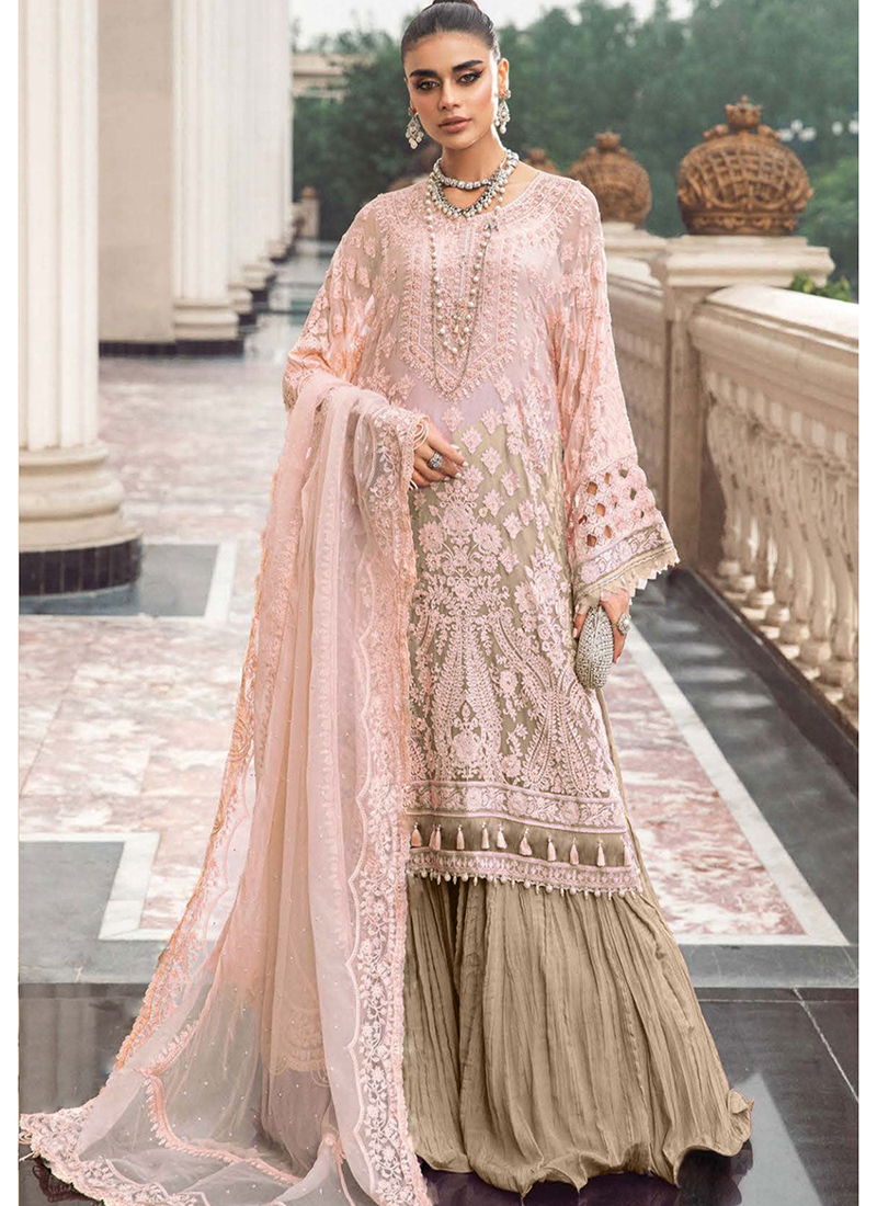 Buy Brown Georgette Embroidery Work Party Wear Pakistani Suit Online From  Surat Wholesale Shop