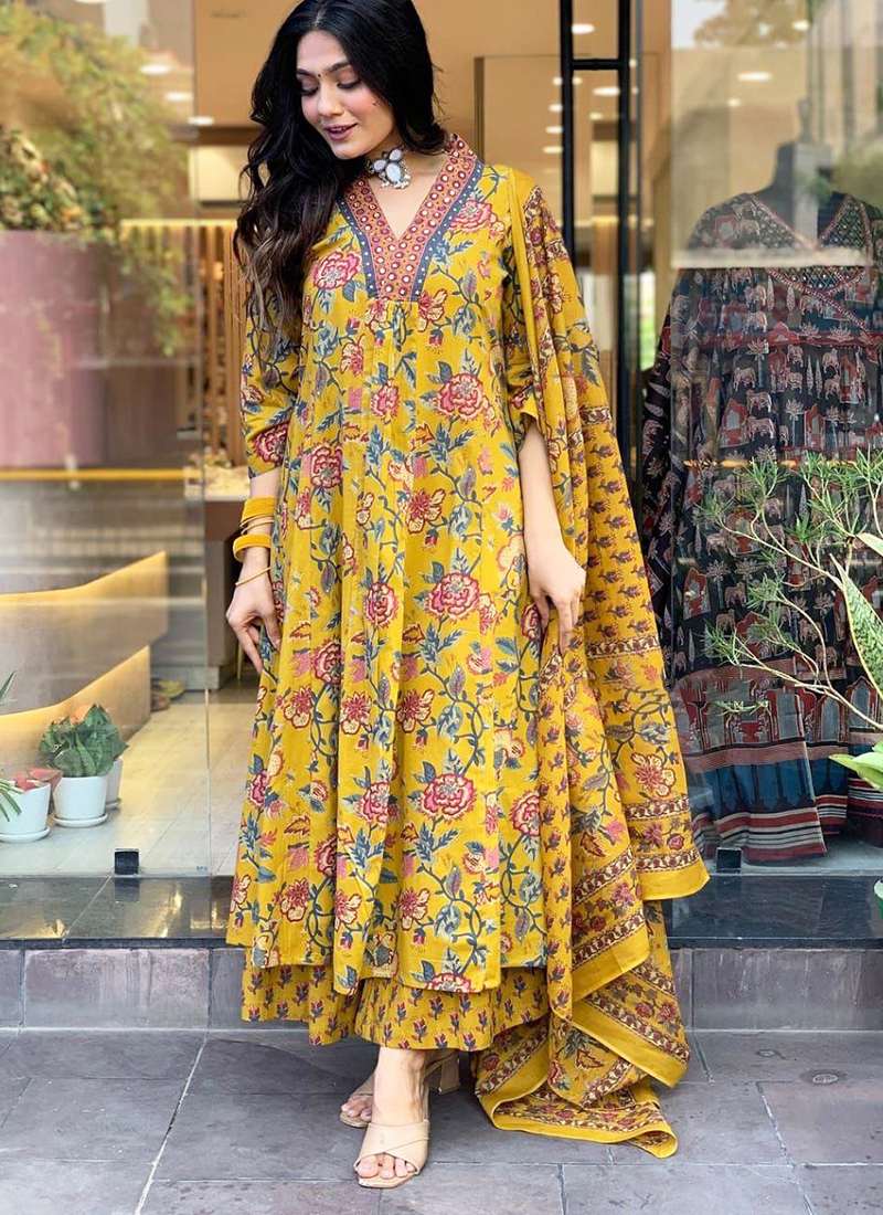 anarkali cotton dress Cotton Anarkali Frock Anarkali Hand Design Traditional Ajrakh Print Maroon Cotton Anarkali Suit TANHAI