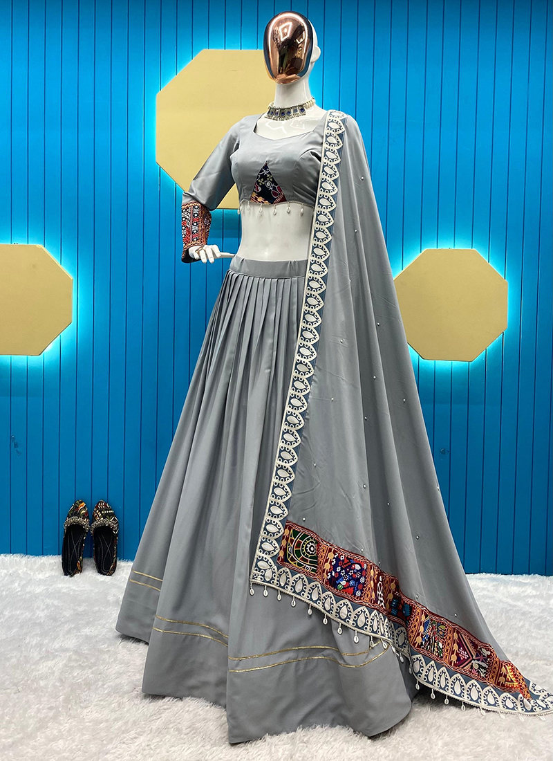 Buy Grey Fiona Lace Work Navratri Wear Lehenga Choli Online From Surat  Wholesale Shop.