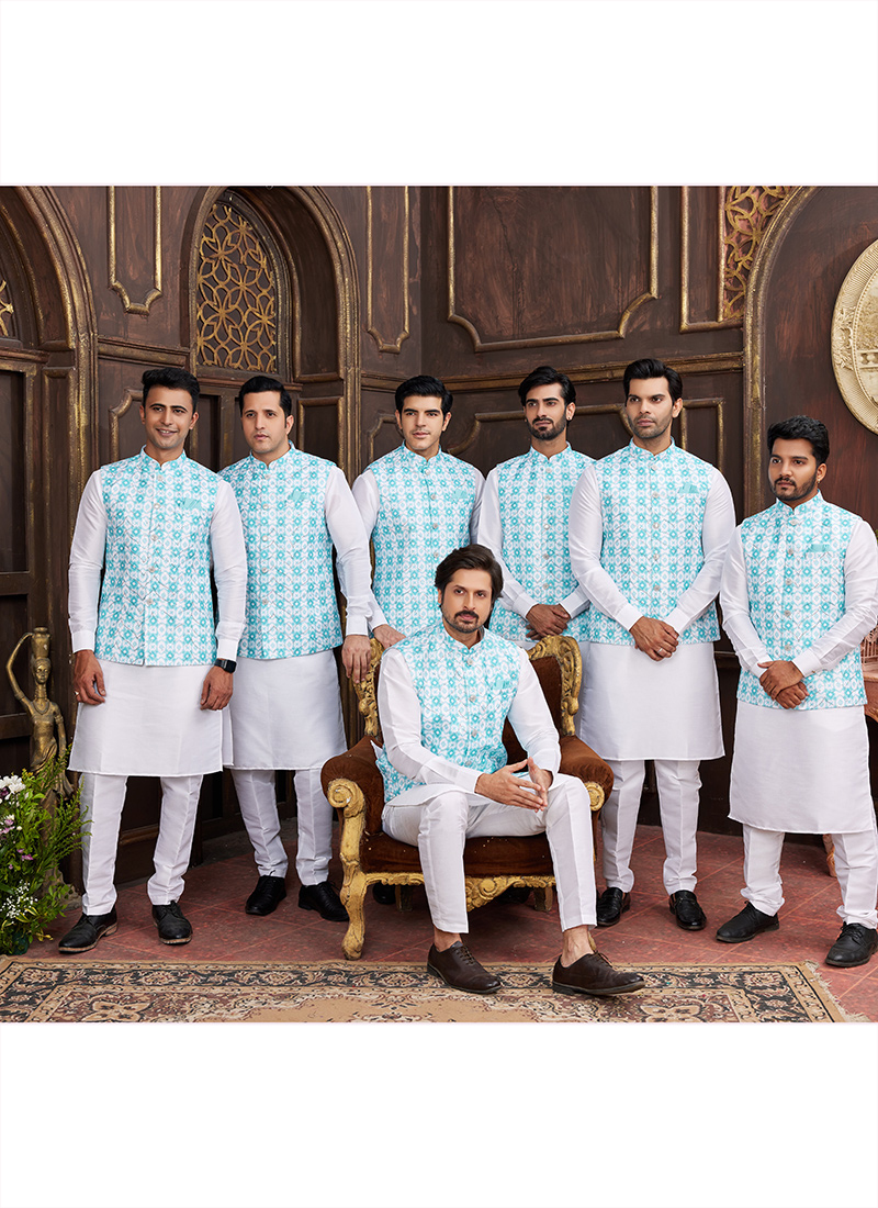Modi Pyjama Art Banarasi Silk Wholesale Readymade Modi Jacket Kurta Pajama 14 ...
