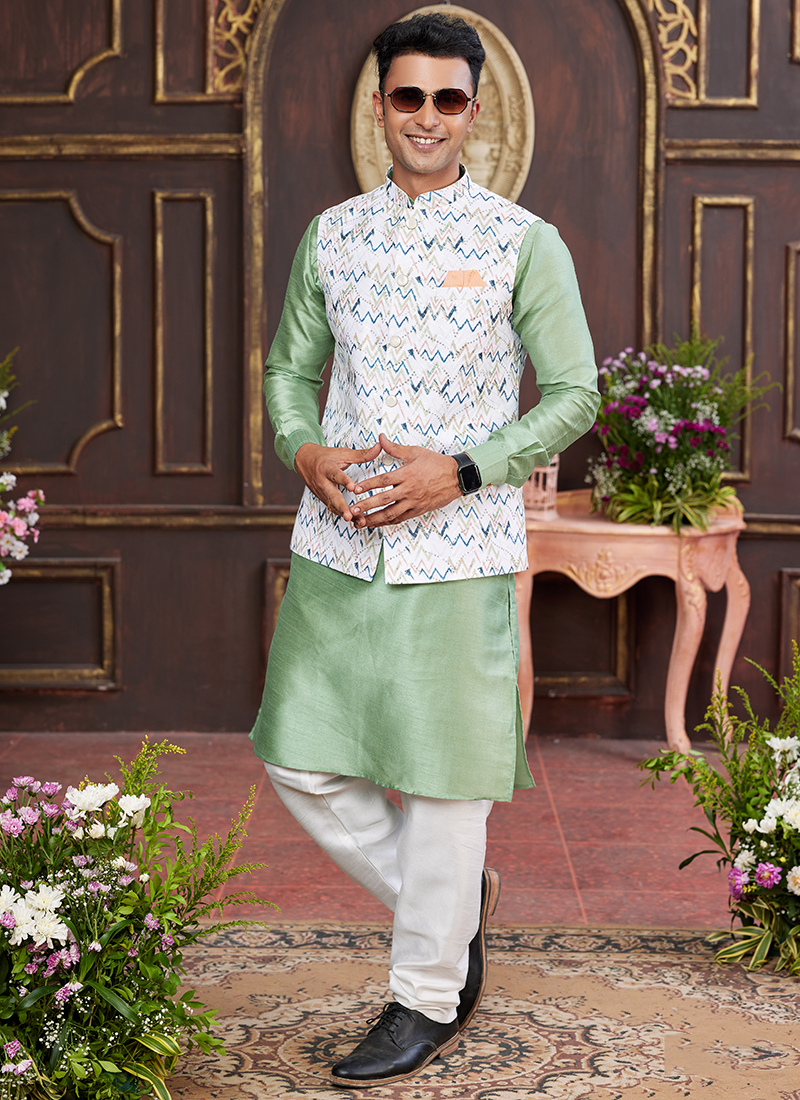 green engagement dress for men Mens Indian Latest Design For Green Velvet Indo Western Sherwani Groom  Wedding Party Wear Engagement Function Occasion Ethnic Dress Outfit