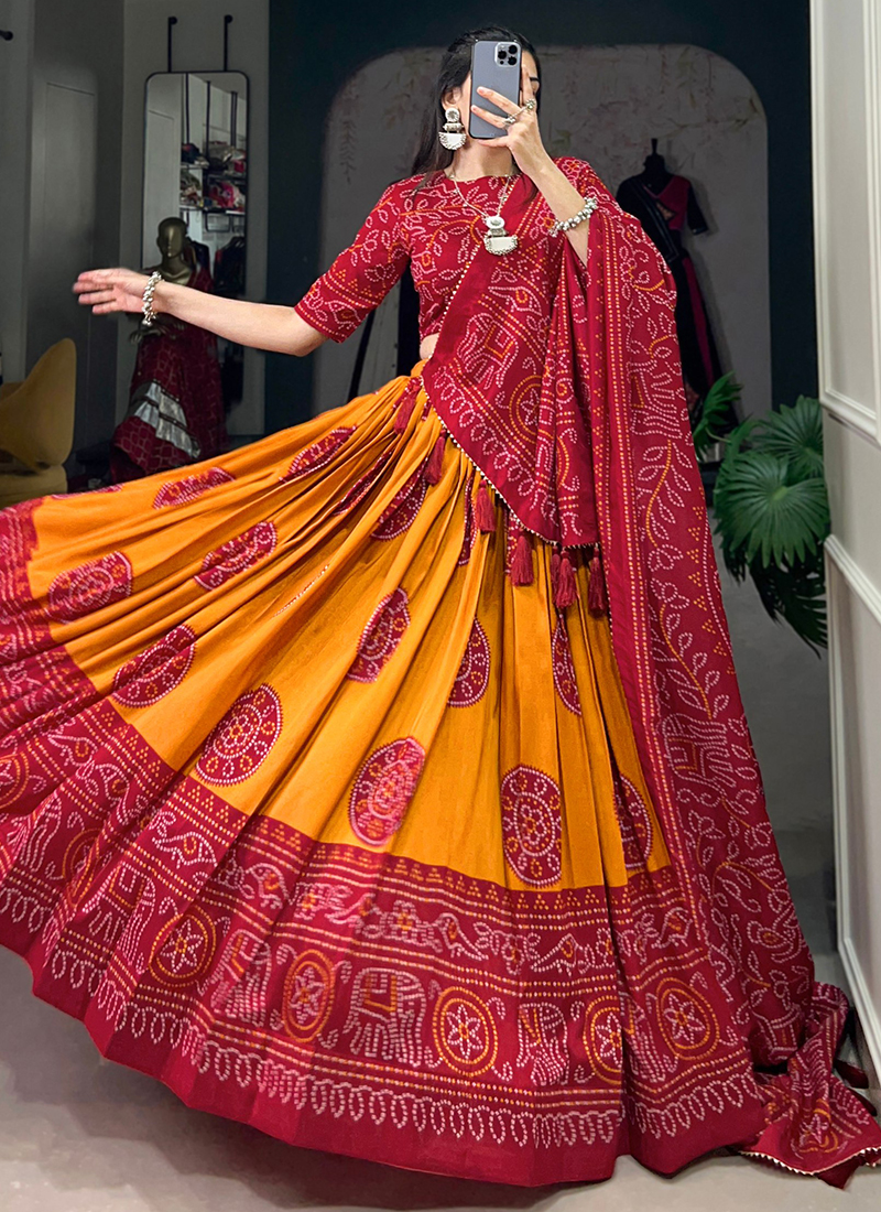 Dress Bandhej Lehenga Online Buy Mustard Tussar Silk Bandhej Print Festival Wear Readymade Dress Bandhej Lehenga Online Buy Mustard Tussar Silk Bandhej Print Festival Wear Readymade