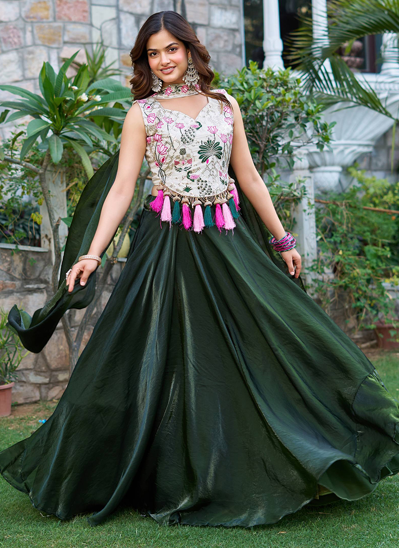 dark green indo western dress Green Silk Dark Green Indo Western Dress Party Wear Indo Western Shop Near  Me Buy Emerald