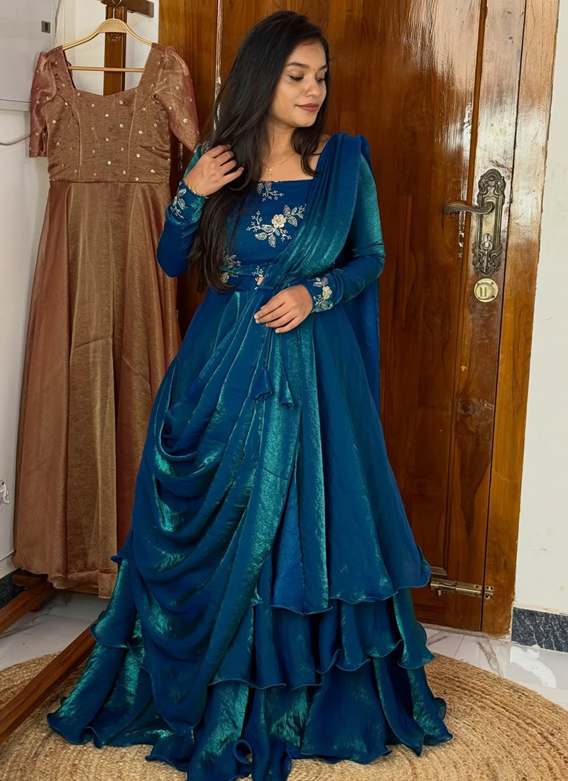 Buy Blue Fendi Satin Silk Zari Embroidery Work Party Wear Readymade Lehenga  Choli Online From Surat Wholesale Shop.