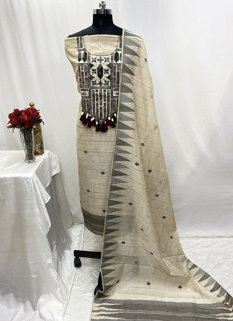 Buy Multi Color Khadi Cotton Printed Casual Wear Dress Material Online From  Surat Wholesale Shop.
