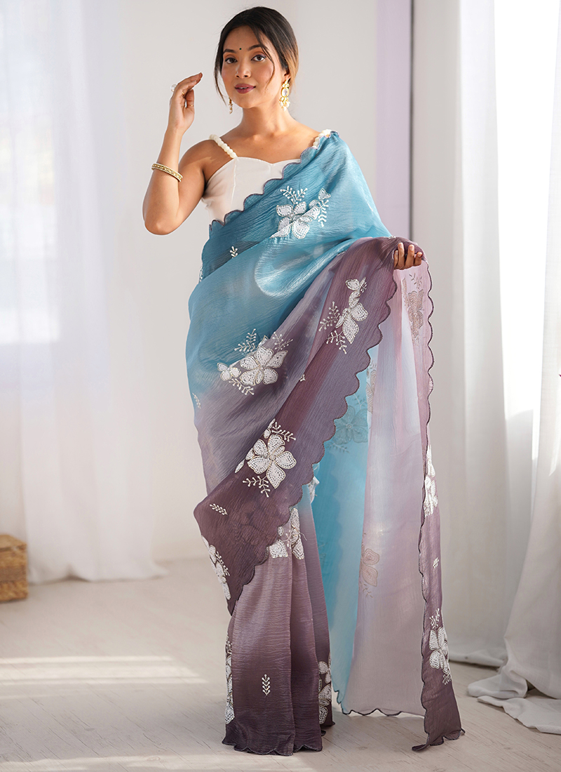 Soft Crunchy crush Stitched Saree blouse