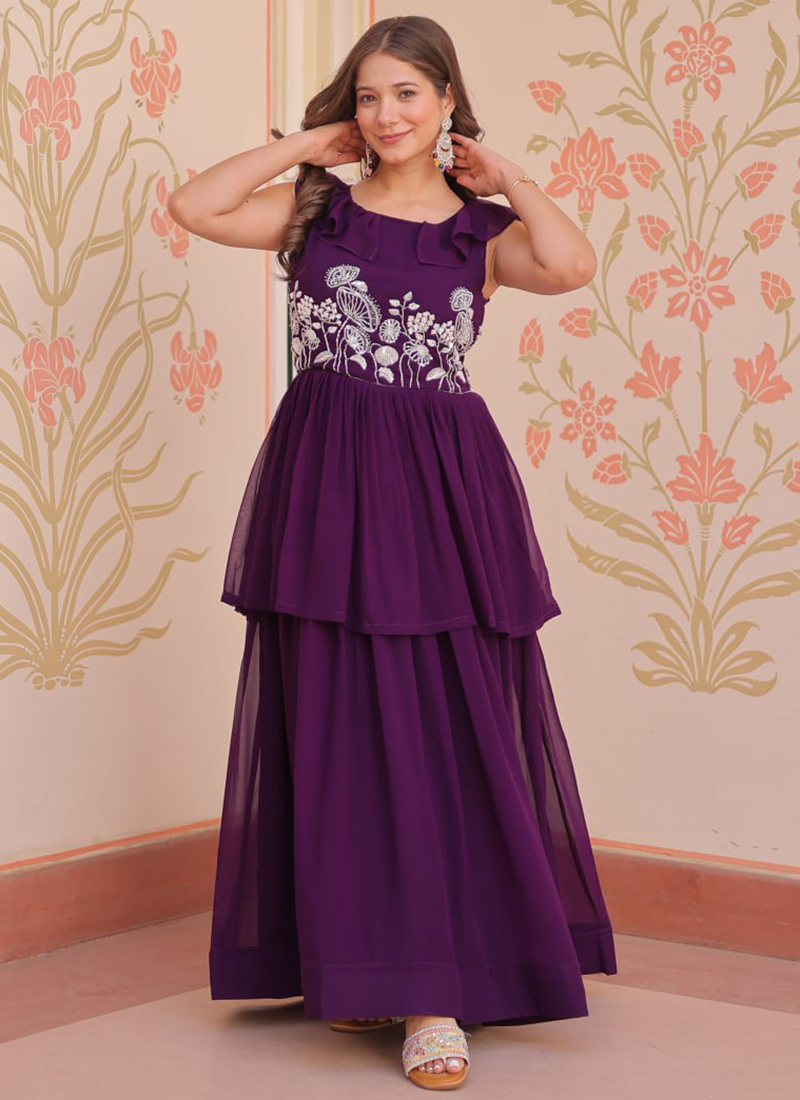 strapless open back dress Girls Dark Purple Cotton Blend Solid A-line Casual Knee Length Dress