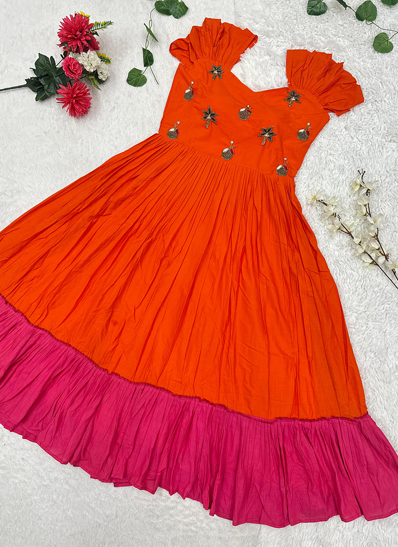 mul mul cotton dresses Premium Mul cotton embroidered dress with mul cotton lining and pocket   Heritage Hues By Ritika