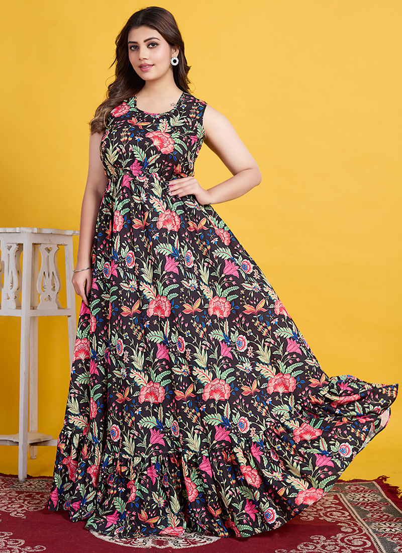 white christmas dresses Pastel Green Cotton Anarkali – Ivalinmabia main image 0