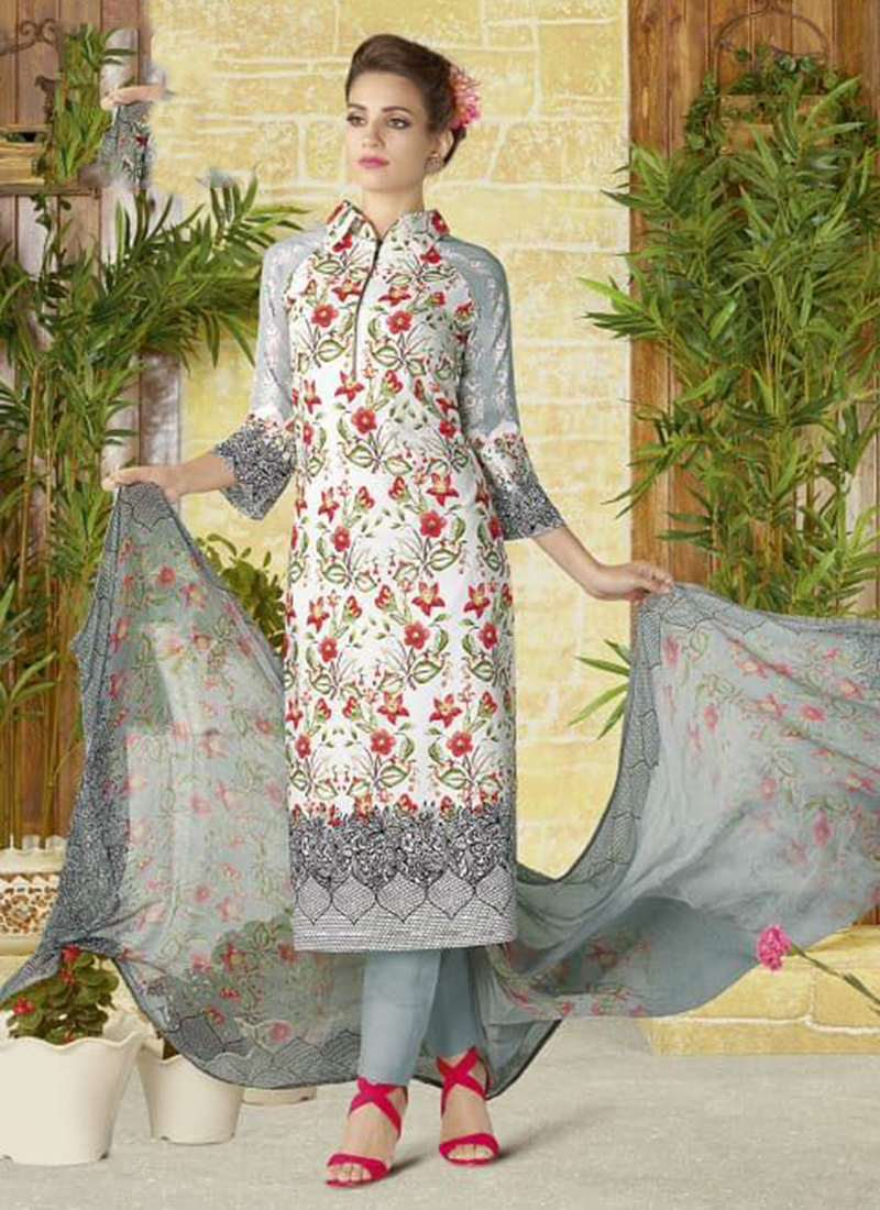 Shop Now Party Wear Lawn Cotton Printed Churidar Suits Collection Catalog