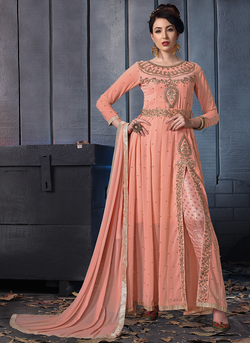 Full Sleeve Georgette Girls Designer Frock Suit Occasion  Party Wear  Packaging Type  Packet at Rs 1350  Piece in Ludhiana