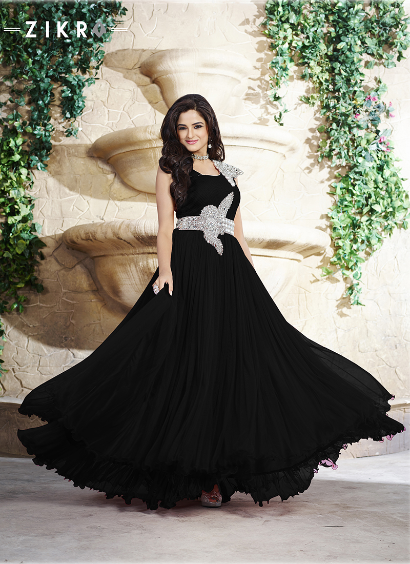 Buy Holland Black Velvet Western Dress Online  Western Party Dresses   Avirate Fashions